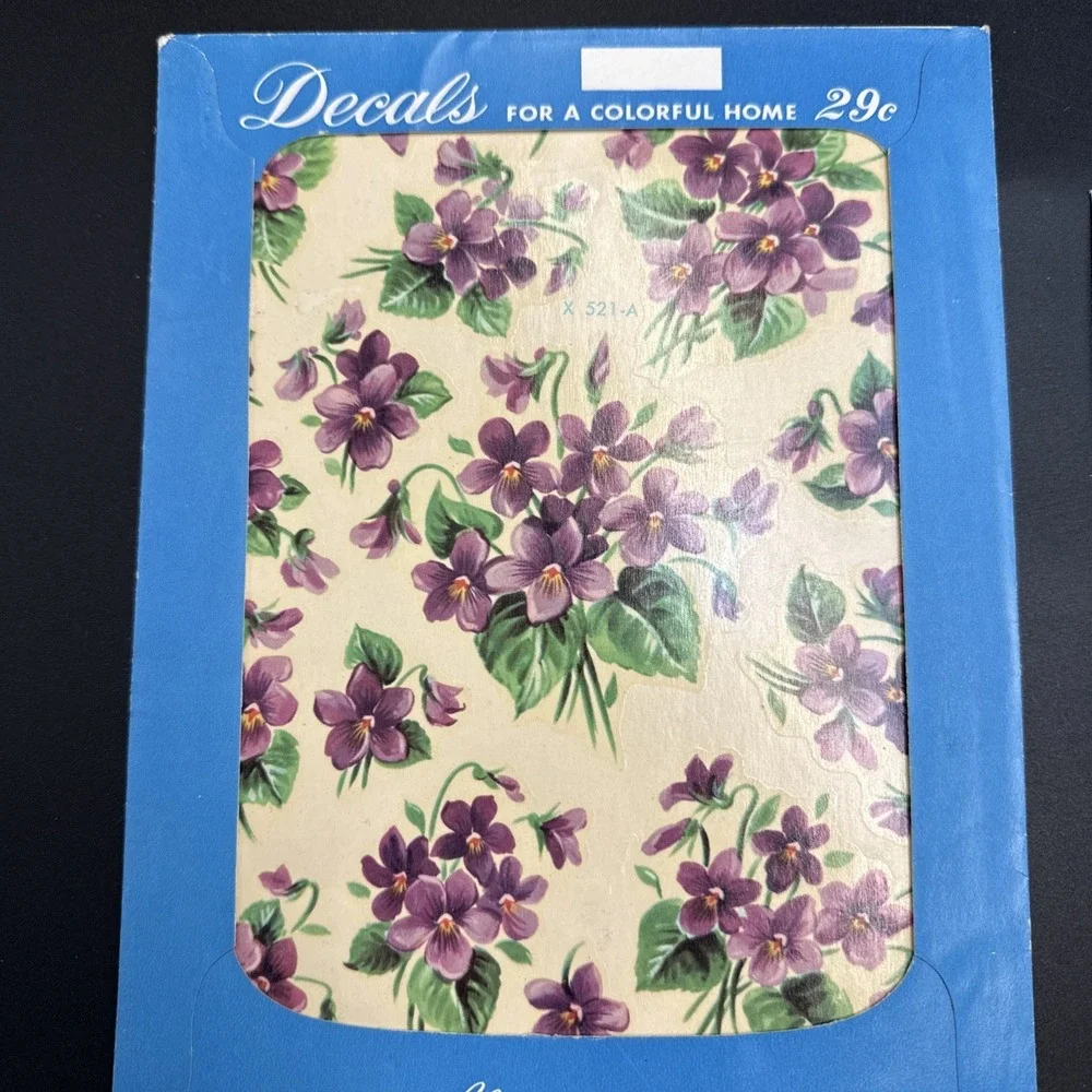 1950s Meyercord Decals Flowers Small And Extra Small (lot Of 2)